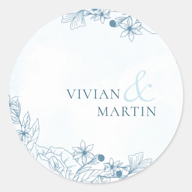Sticker Rond Fleur Dans Le Mariage D'Hiver (Devant)