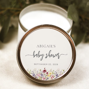 Sticker Rond Fleur de bébé Fleurs sauvages Faveur de jarre de m