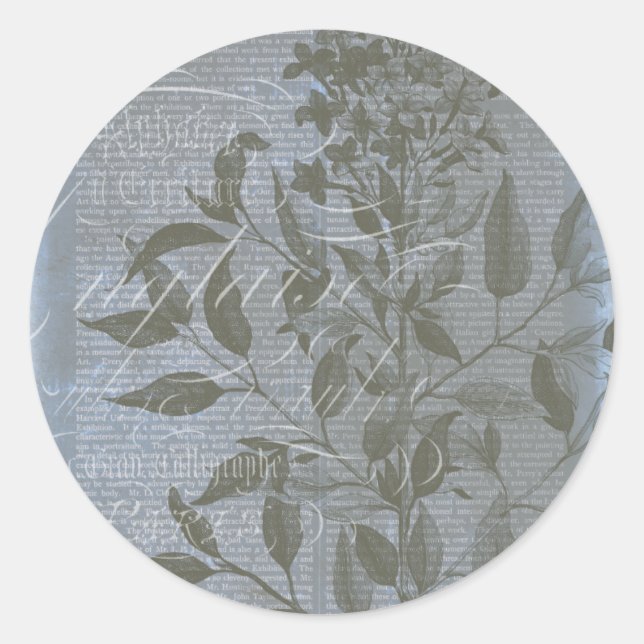 Sticker Rond Fleur de Bleu I (Devant)