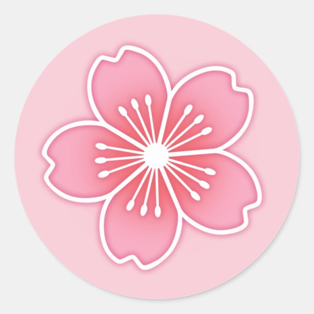 Sticker Rond Fleur de cerise (Devant)