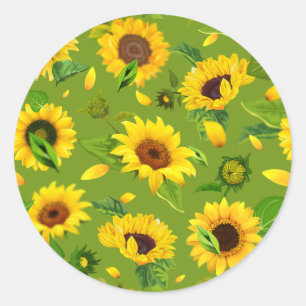 Sticker Rond Fleur de couleur 4