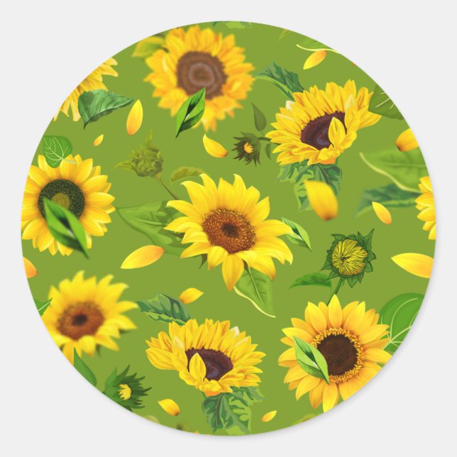 Sticker Rond Fleur de couleur 4 (Devant)