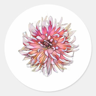 STICKER ROND FLEUR DE DAHLIA