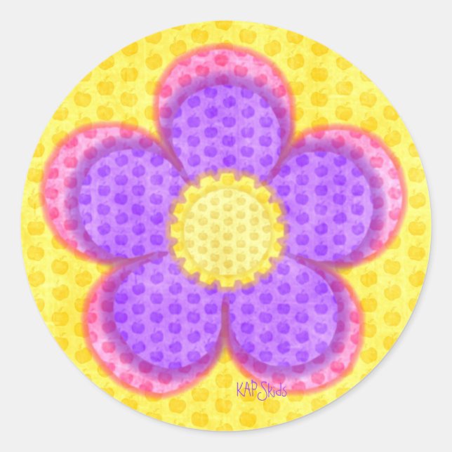 Sticker Rond Fleur de fleurs d'Apple (Devant)