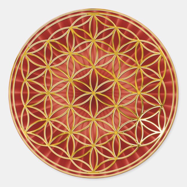 Sticker Rond Fleur de la vie | petite radial BG (Devant)