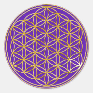 Sticker Rond Fleur de la vieBG   Klein / violet