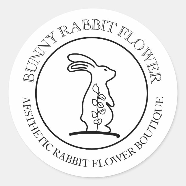 Sticker Rond Fleur de lapin simple (Devant)