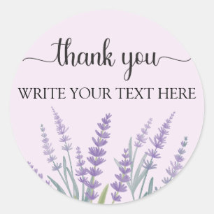 Sticker Rond Fleur de Lavande Violette Floral Aquarelle