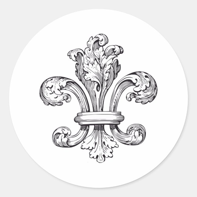Sticker Rond fleur de lis (Devant)