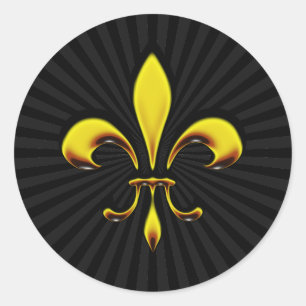 Sticker Rond Fleur De Lis