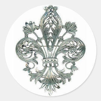 Sticker Rond Fleur de lis