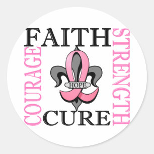 Sticker Rond Fleur De Lis 3 Cancer Du Sein