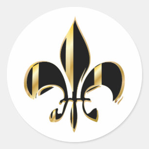 Sticker Rond Fleur de Lis, do-it-yourself arrière - plan+texte