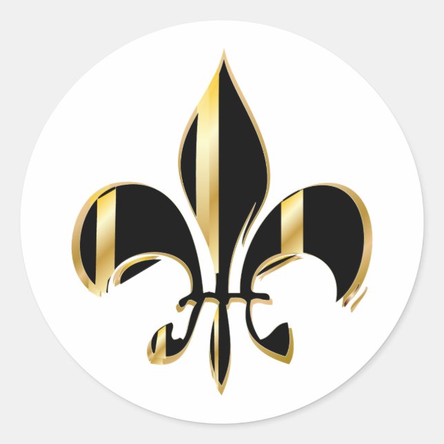 Sticker Rond Fleur de Lis, do-it-yourself arrière - plan+texte (Devant)