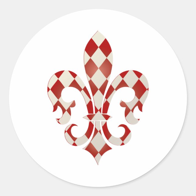 Sticker Rond Fleur de Lis, do-it-yourself arrière - plan+texte (Devant)