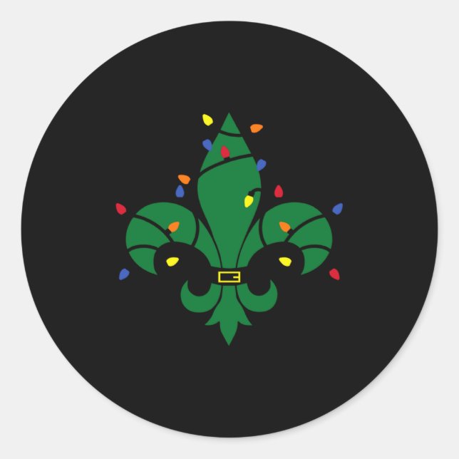 Sticker Rond Fleur De Lis Louisiana New Orleans Lily Symbol Chr (Devant)