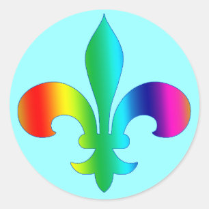 Sticker Rond Fleur de Lis rond Chaussettes COULEURS DE PLANCHER