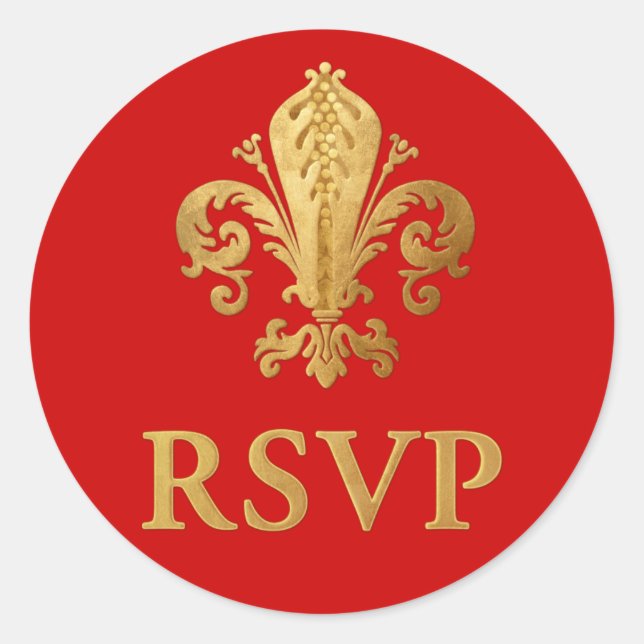 Sticker Rond Fleur-de-lis RSVP (Devant)