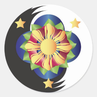 Sticker Rond Fleur de Lotus aux Philippines Mandala