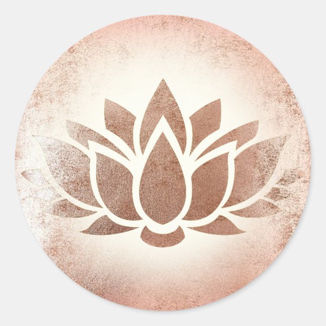 Sticker Rond Fleur de lotus d'or rose (Devant)