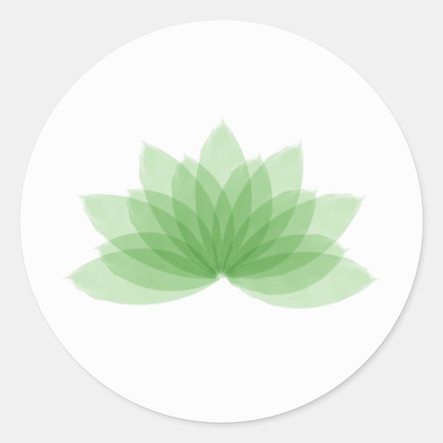Sticker Rond Fleur de Lotus en vert (Devant)