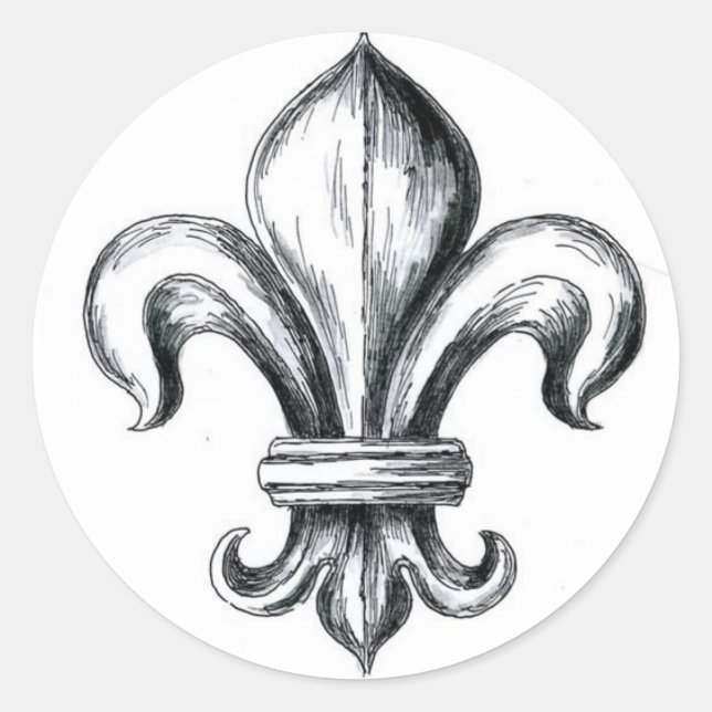 Sticker Rond fleur de lys (Devant)