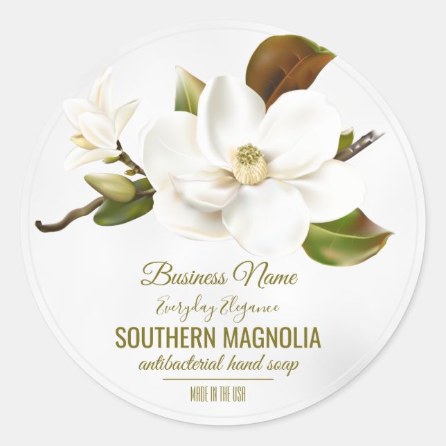 Sticker Rond Fleur de Magnolia (Devant)