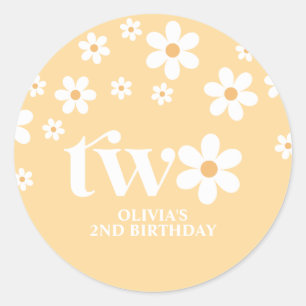 Sticker Rond Fleur de marguerite 2ème anniversaire