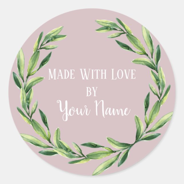 Sticker Rond Fleur de produit artisanal personnalisée (Devant)