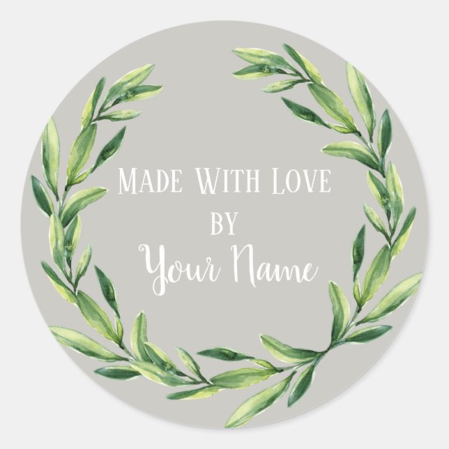 Sticker Rond Fleur de produit artisanal personnalisée (Devant)