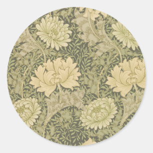 Sticker Rond Fleur de Sauge Chrysanthème de William Morris