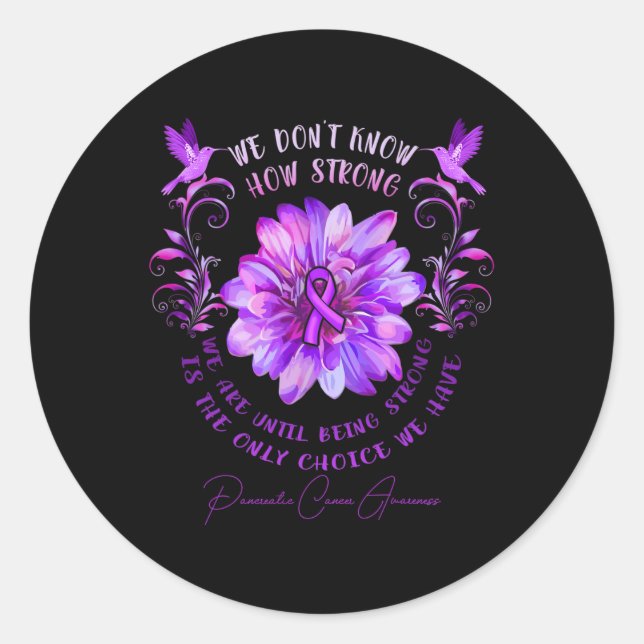 Sticker Rond Fleur de sensibilisation au cancer pancréatique No (Devant)