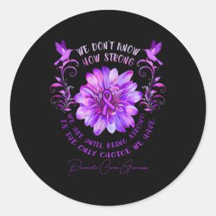 Sticker Rond Fleur de sensibilisation au cancer pancréatique No