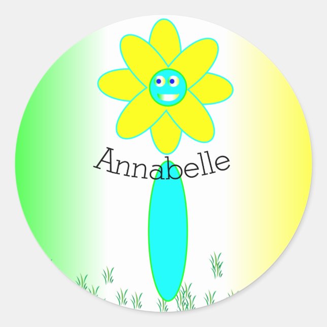 Sticker Rond Fleur de teinture à tarte personnalisée (Devant)