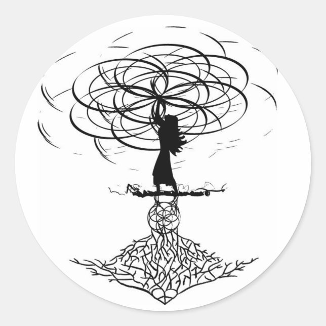 Sticker Rond Fleur de vie (Devant)