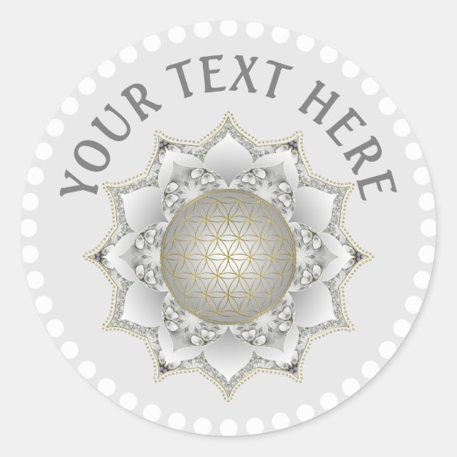 Sticker Rond Fleur De Vie - Blossoms Mandala 1 (Devant)