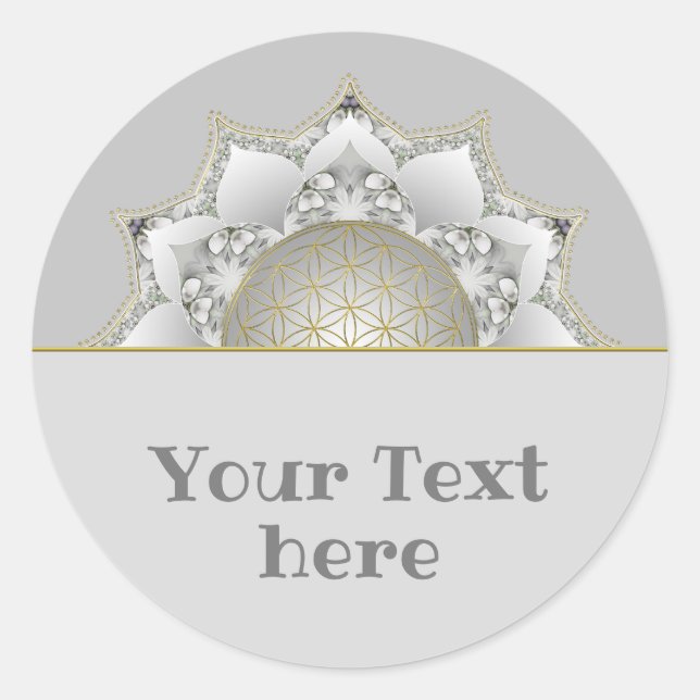 Sticker Rond Fleur De Vie - Blossoms Mandala 1 (Devant)