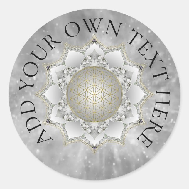 Sticker Rond Fleur De Vie - Blossoms Mandala 1 (Devant)