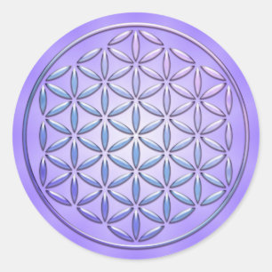 Sticker Rond Fleur de vie / Blume des Lebens - timbre violet