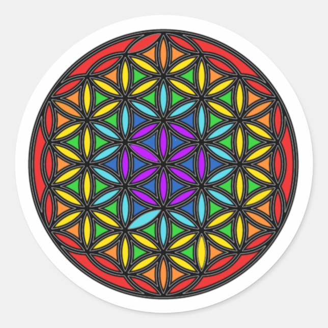 Sticker Rond Fleur de vie Chakra2 (Devant)