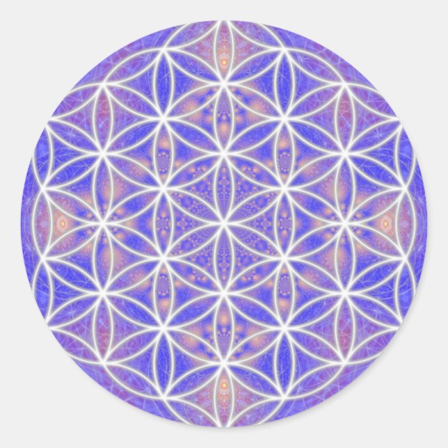 Sticker Rond Fleur de vie (couleur 3) (Devant)