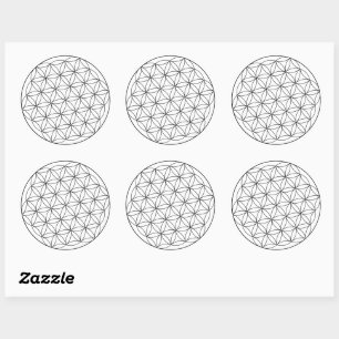 Sticker Rond Fleur de Vie holographique Géométrie sacrée