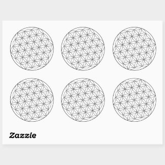 Sticker Rond Fleur de Vie holographique Géométrie sacrée
