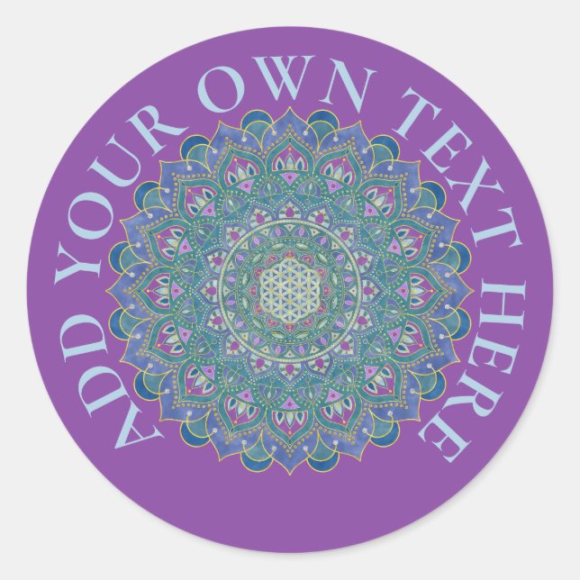 Sticker Rond Fleur De Vie - Mandala India Style 1 (Devant)