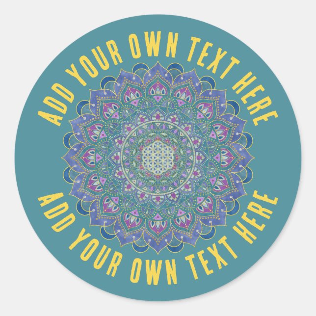 Sticker Rond Fleur De Vie - Mandala India Style 1 (Devant)