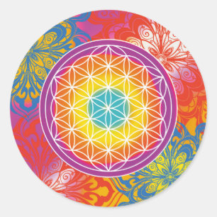 Sticker Rond Fleur de vie mandala zen