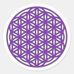 Sticker Rond Fleur de vie pourpre