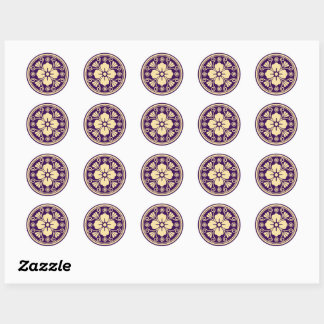 Sticker Rond Fleur d'or