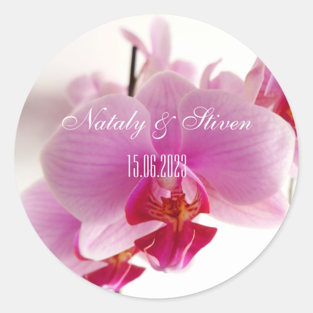 Sticker Rond Fleur d'orchidée (Devant)