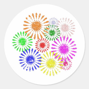Sticker Rond Fleur en panne